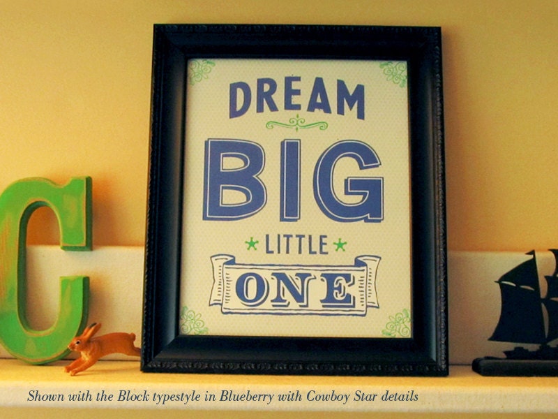 Dream Big Little One(s) 8x10 Giclee Art print for a childs room