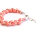 bracelet silver peach apricot tangerine chain