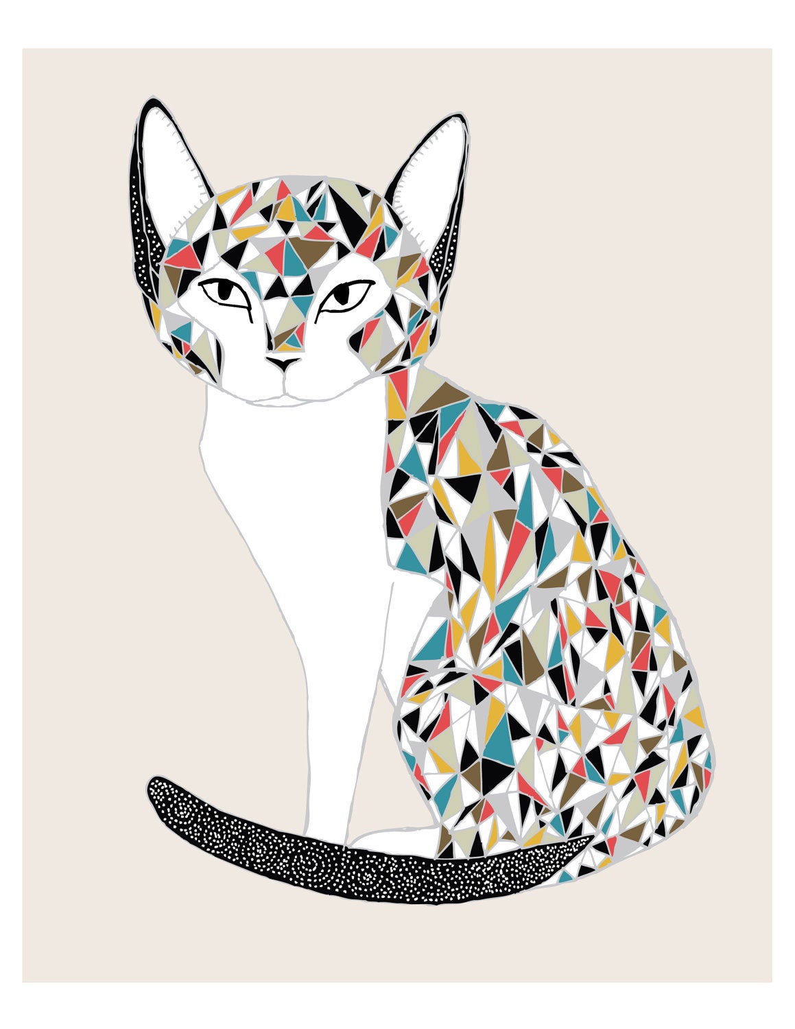 Calico Cat Print by Gingiber