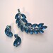 Vintage Rhinestone Demi Parure of Brilliant Blues