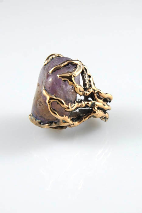 REEF Series - ROSE gold and Amethyst Ring - OOAK