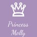 Princess and Price with Crown Customized Art Print - Choose Your Color and Name - 8x10 Print