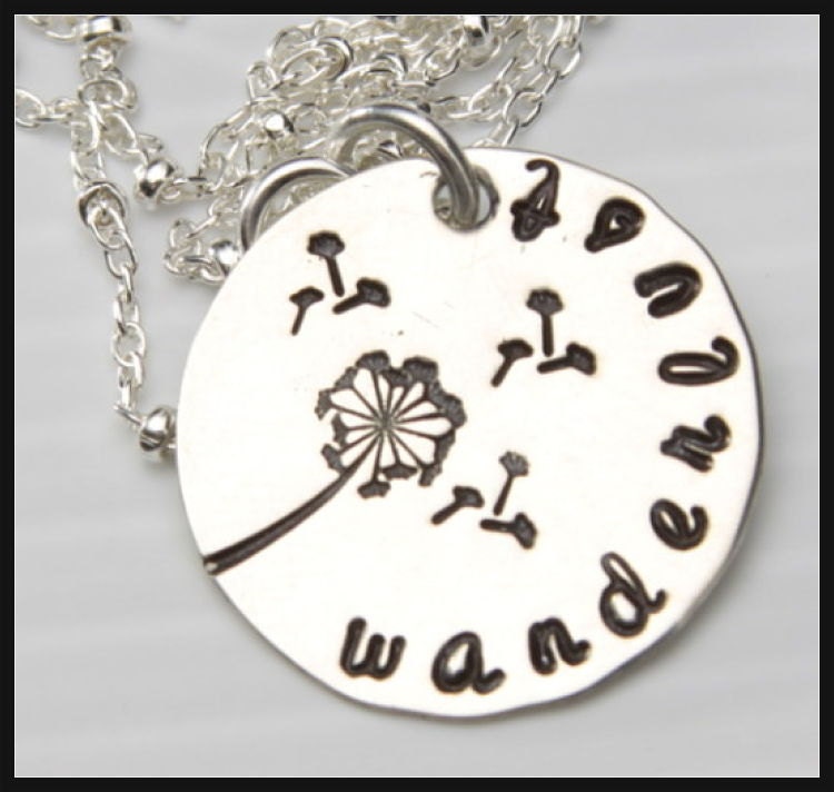 Wanderlust Dandelion STERLING silver pendant