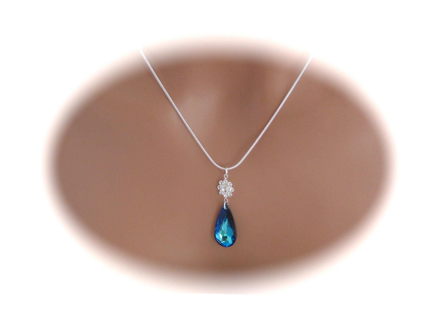 Bridal Jewelry  Bermuda Blue Necklace  by Clairesparklesbridal from etsy.com