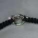 Black Macrame Bracelet with Ring and 3 Charms