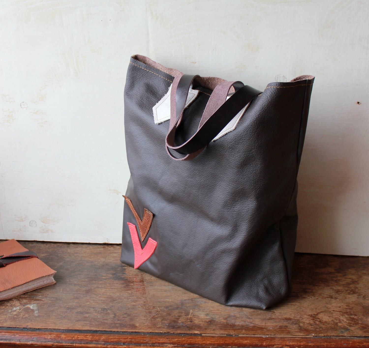 Raw Leather Tote // Native // Earth Brown Red