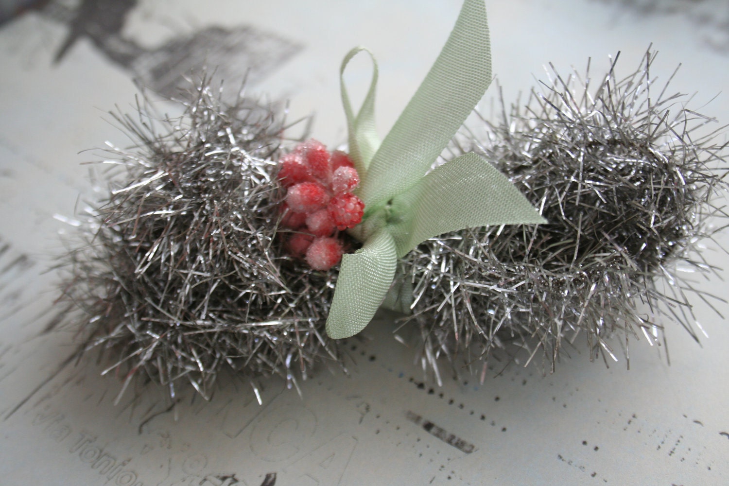 spring silver tinsel garland