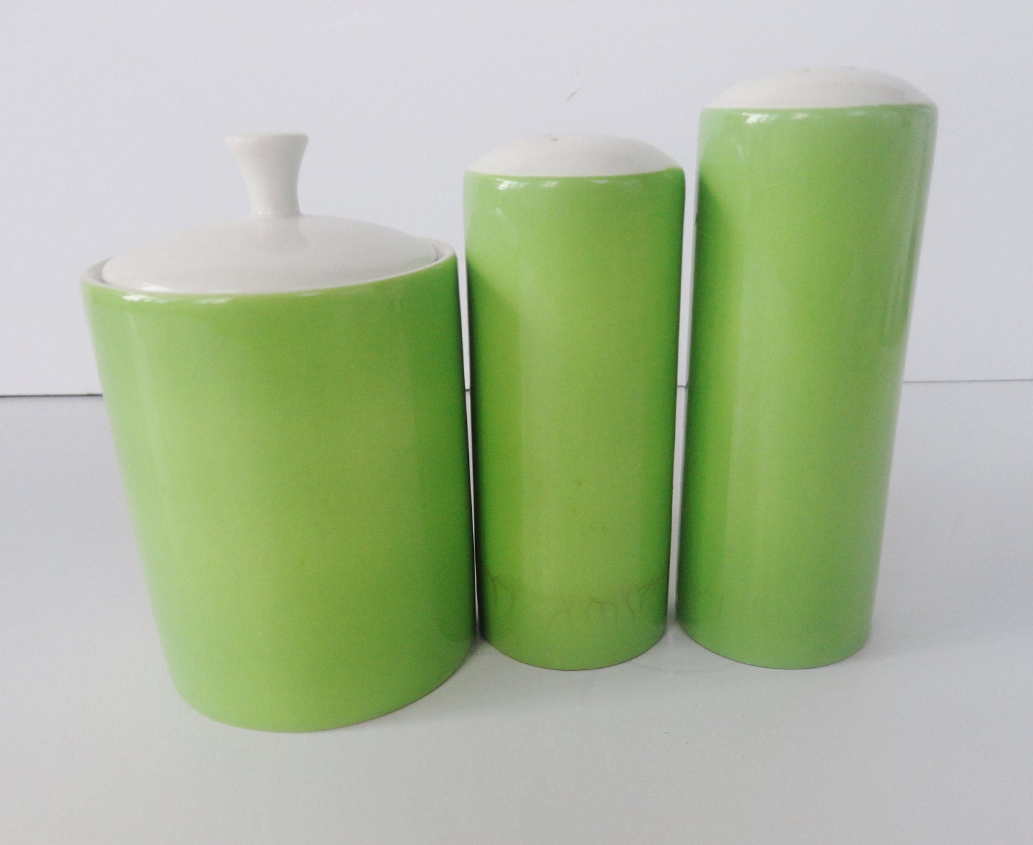 Kelly Green - Vintage Salt & Pepper Shakers and Sugar Bowl