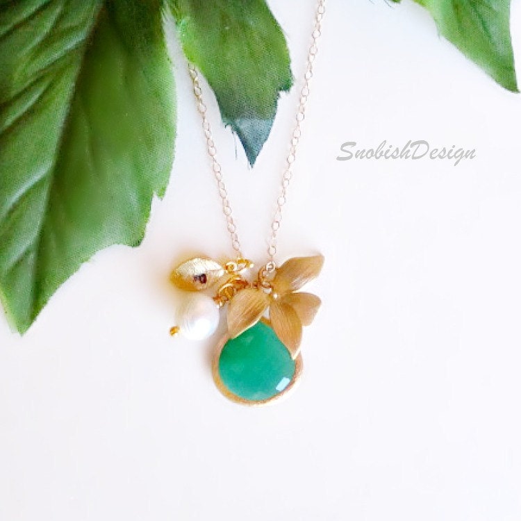 Personalized Jewelry  Initial Necklace  Emerald by SnobishDesign from etsy.com