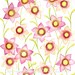 Pink Flowers Print Floral Painting Watercolour Art Print - Reaching for the sun