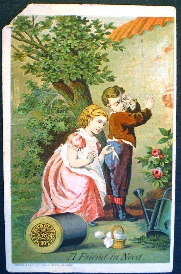 antique merrick thread display