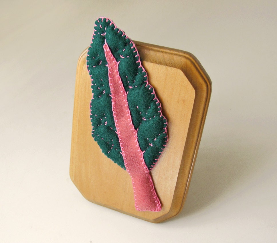 Vegan Faux Taxidermy - Swiss Chard - (Prototype Sale)