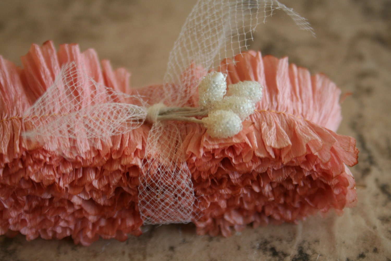 hand dyed crepe paper ruffles.....strawberry pink