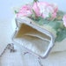 Felted purse wedding small Pink flower White Rose   under 75 spring