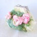 Felted purse wedding small Pink flower White Rose   under 75 spring