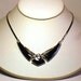 Trifari Modernist Necklace in Black Enamel w Gold