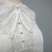 Lovely Antique 1930s Dickey Collar, White Cotton Pique, Lace, Big Bow