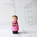 Mothers Day Doll in pink wood doll