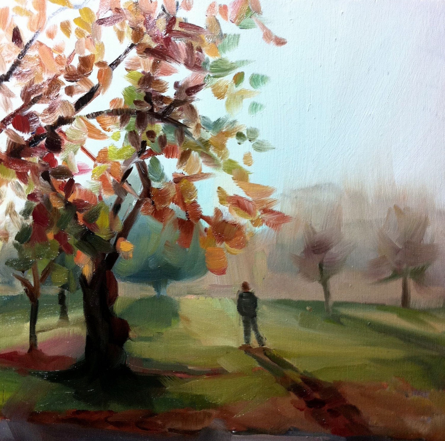 Onegin, morning before the duel, 2012, oil on wood, 19x19 cm