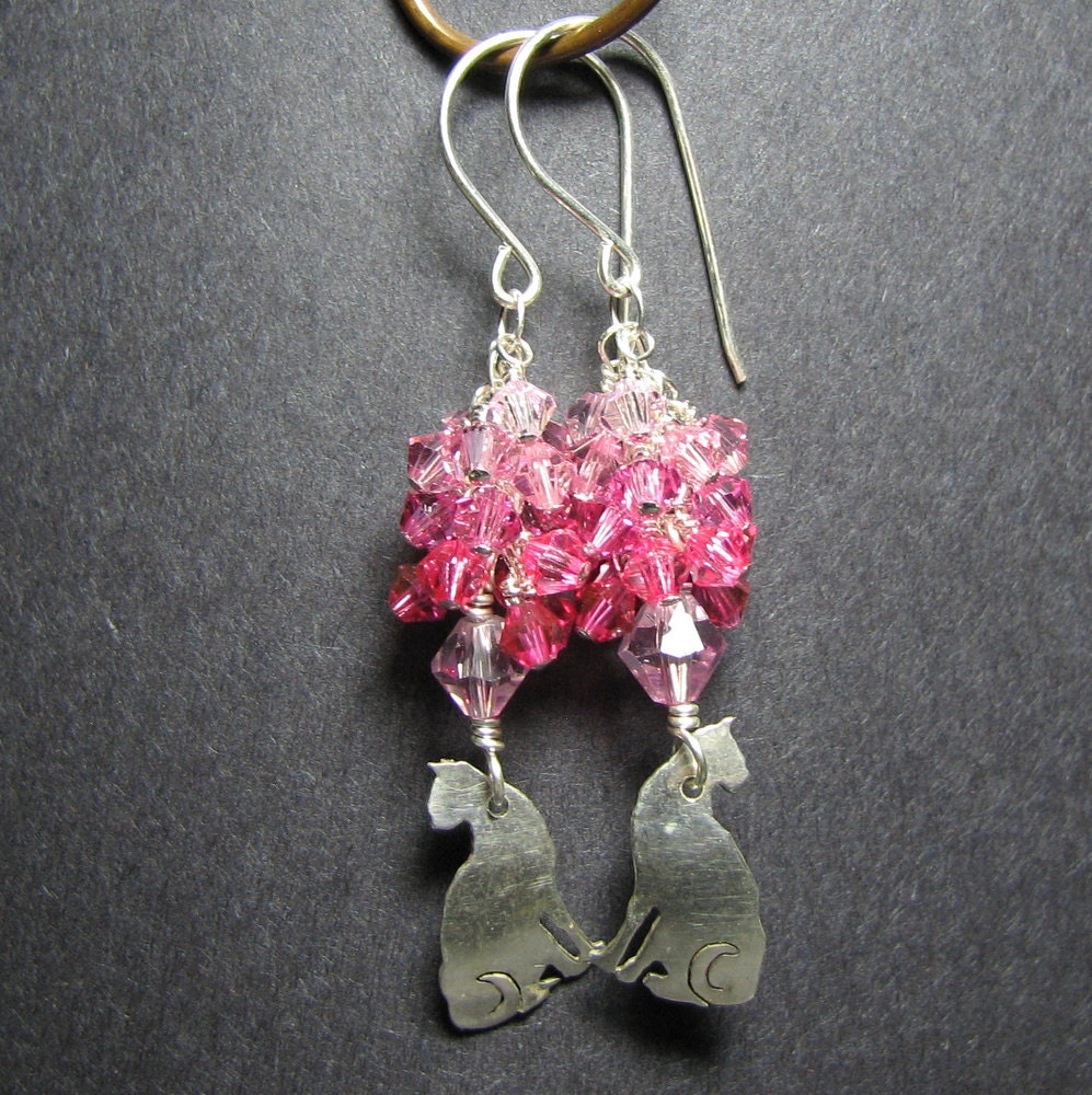 Long Sterling silver earrings swarovski crystal by SundaezChild from etsy.com