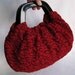 Red Lace Romantic Handbag with Black Handles