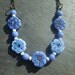 Blue Necklace, Polymer Clay Necklace, Handmade Necklace, Flower Necklace, Artist,