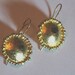 Round Gold earrings, handmade sterling silver granulated and gold plated  earrings