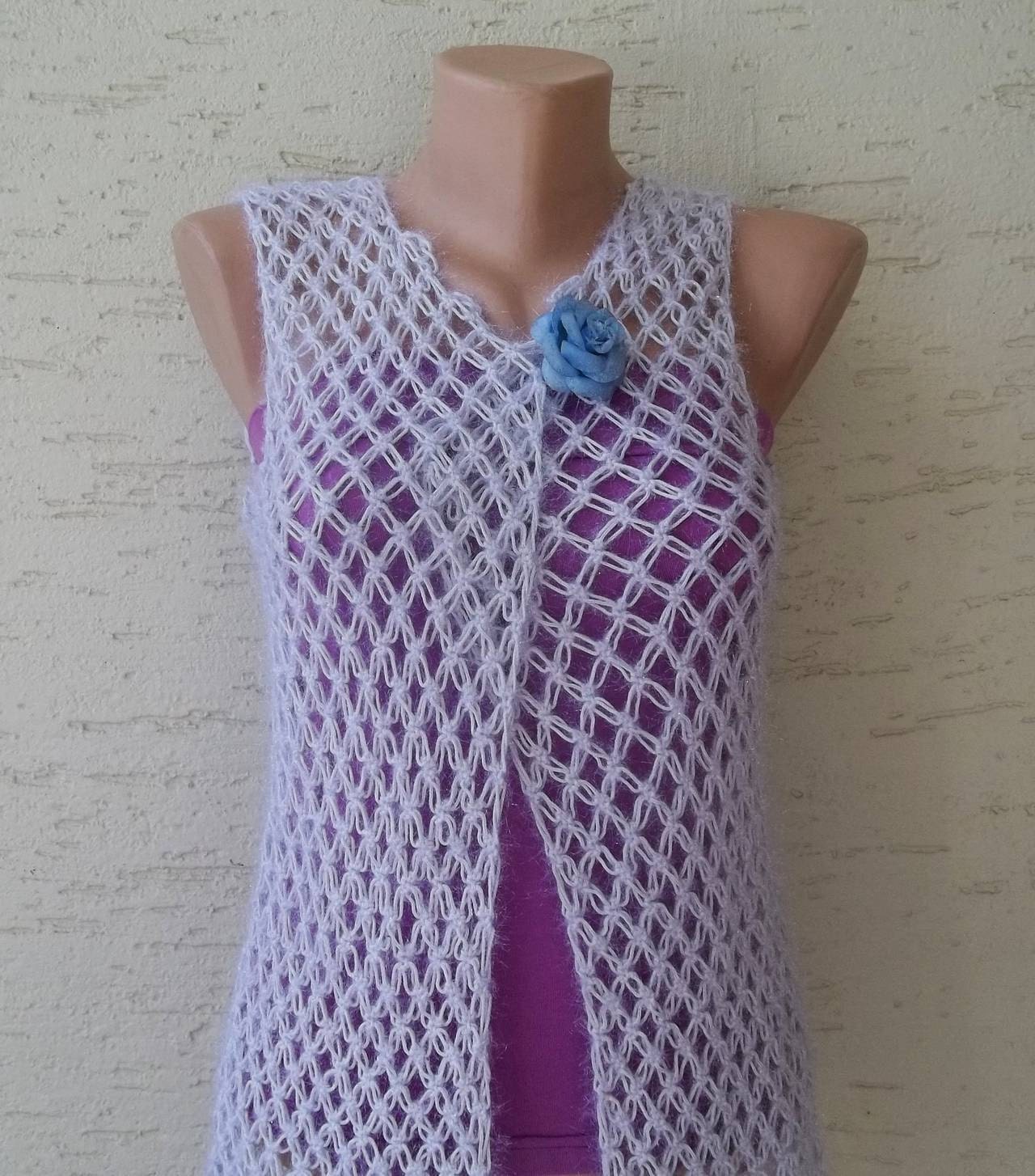 Crochet white vest for summer by KnitterPrincess on Etsy