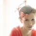 Summer Dark Grey Cocktail Hat with Orange Butterfly's / Cute Hat / Straw Hat / Head Piece Gift Hat Box / Fascinator / Weddings / Races