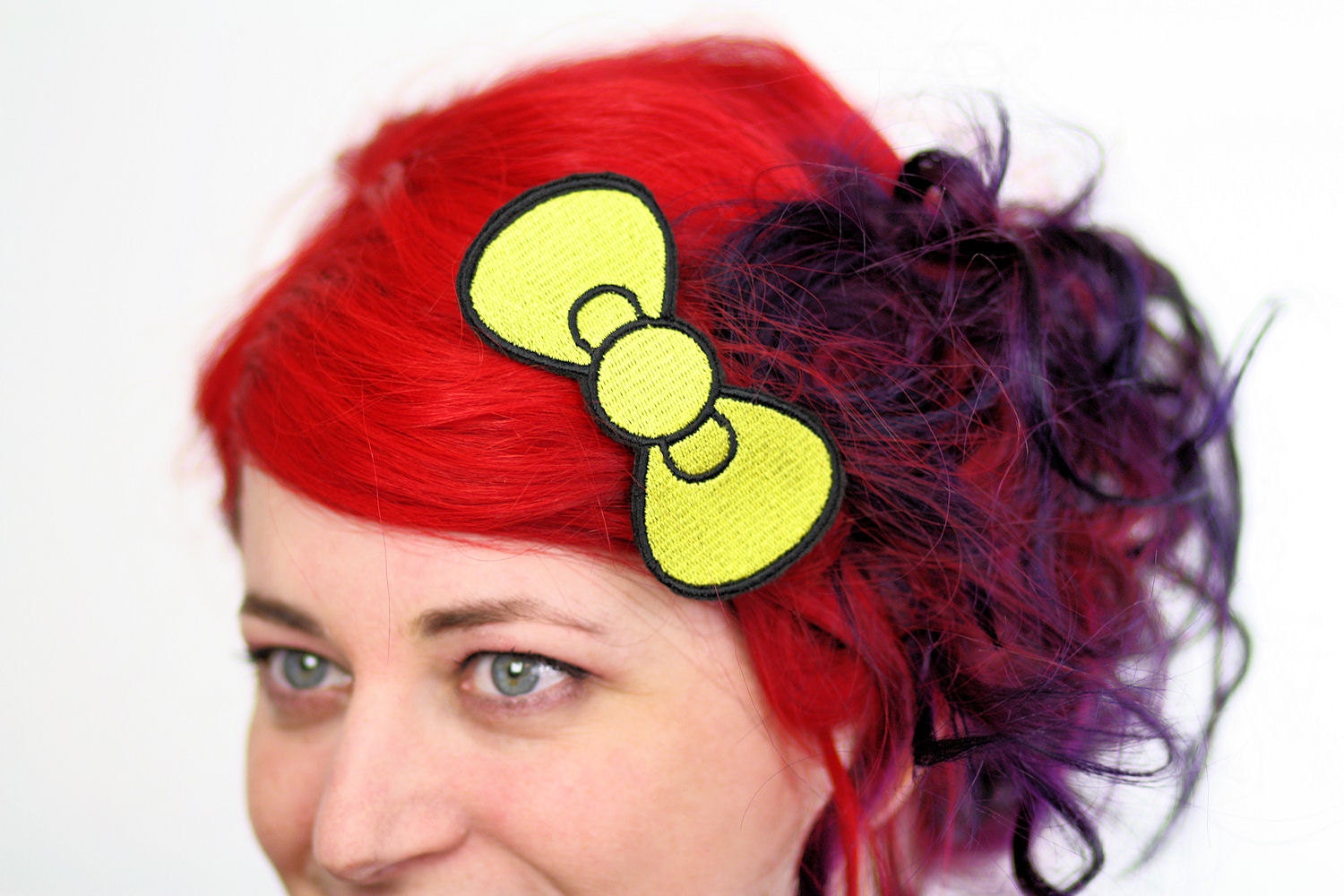 Yellow Bow Hair Clip, Cute Bow, Bright Yellow
