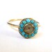 AWESOME Antique GEORGIAN Turquoise and Hair Mourning Ring