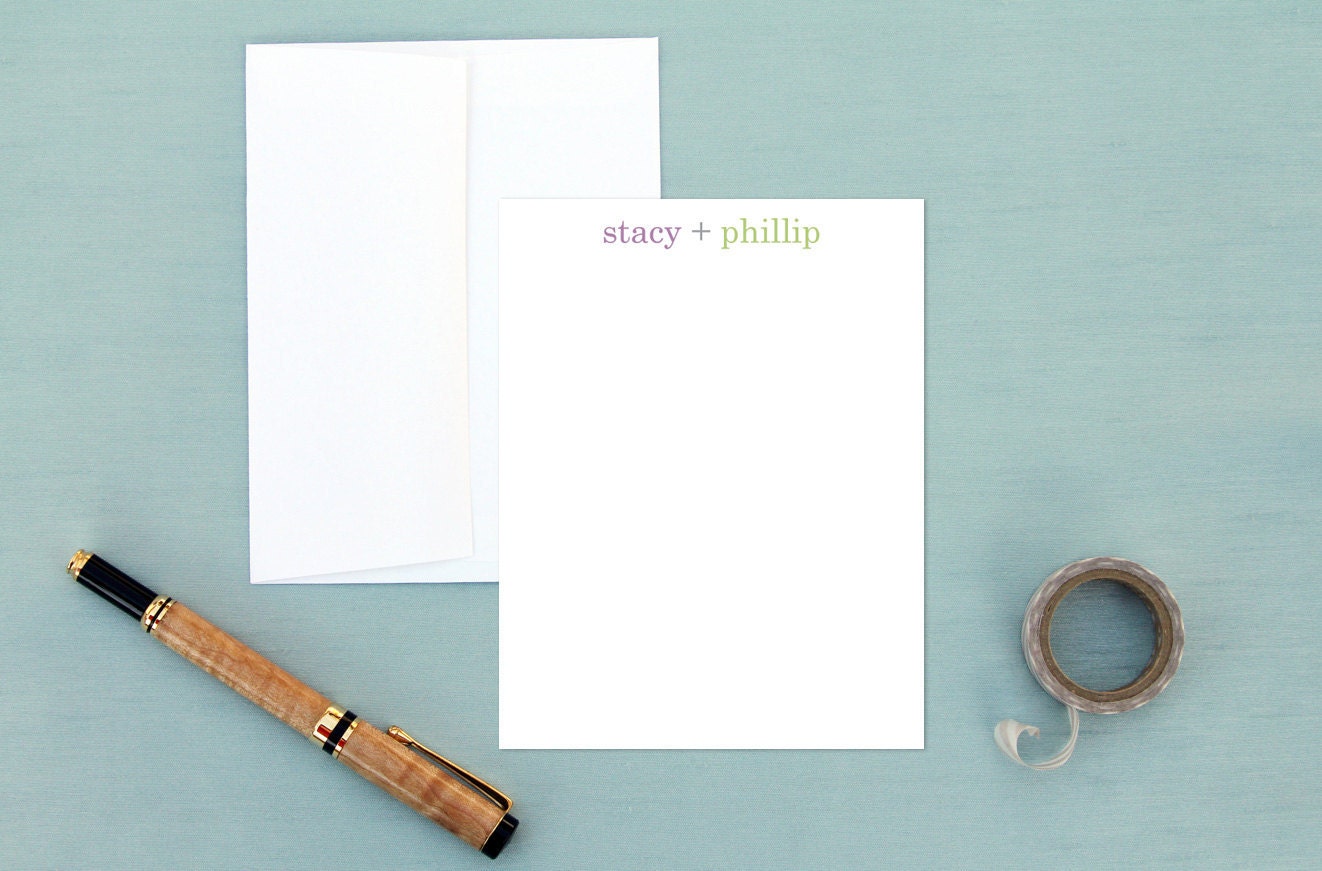 You plus Me Custom Stationery - Bridal Thank You Notes - Personalized Wedding Note Cards