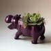 Plum Purple Hippopotamus Planter - Mini Modern Art Centerpiece