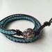 Chan Luu Style Amazonite Gemstone Double Leather Wrap Bracelet