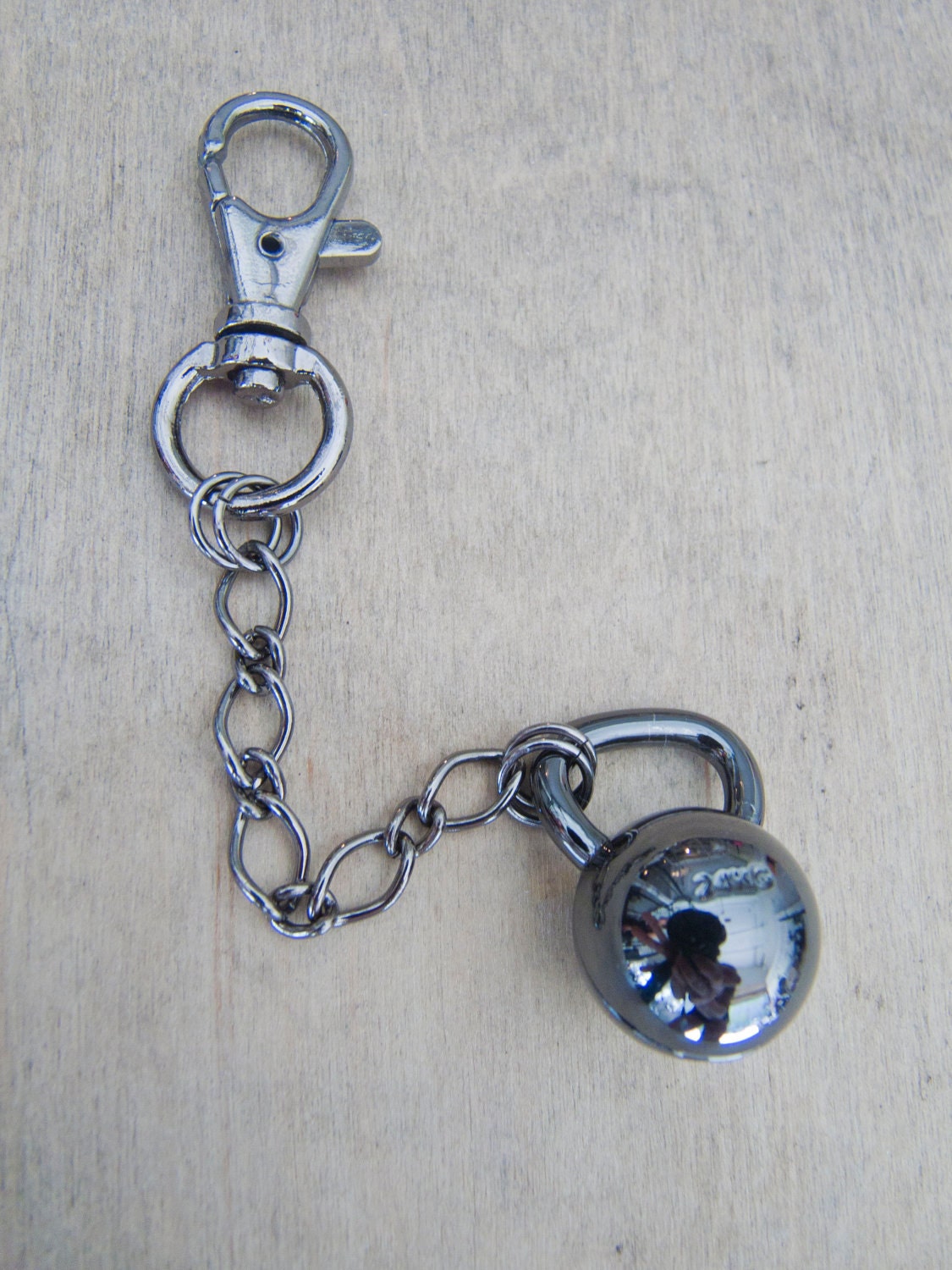 Hematite Kettlebell Keychain
