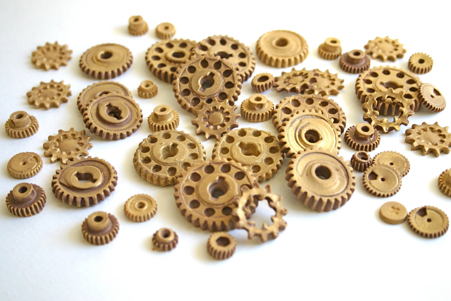 Edible Chocolate Candy Gears SAMPLE 15 unique edible embellishments or stand alone candy