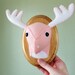 Miss Penelope Pink-Deer, Faux Taxidermy Stuffed Antler Trophy