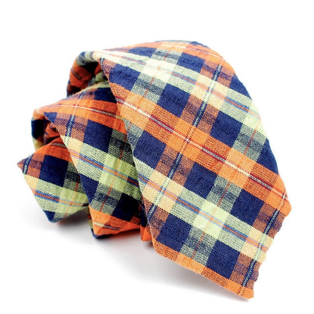 FORAGE sample sale. necktie / blue & orange