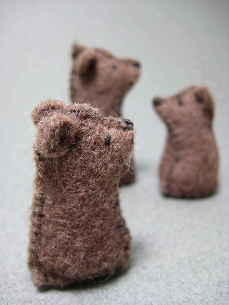 Tiny Felt Bear Family