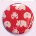 MAY SALE 31% OFF pocket mirror hippo red fabric covered 2.25 inch pocket mirror