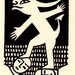 The devil will dance. Linocut