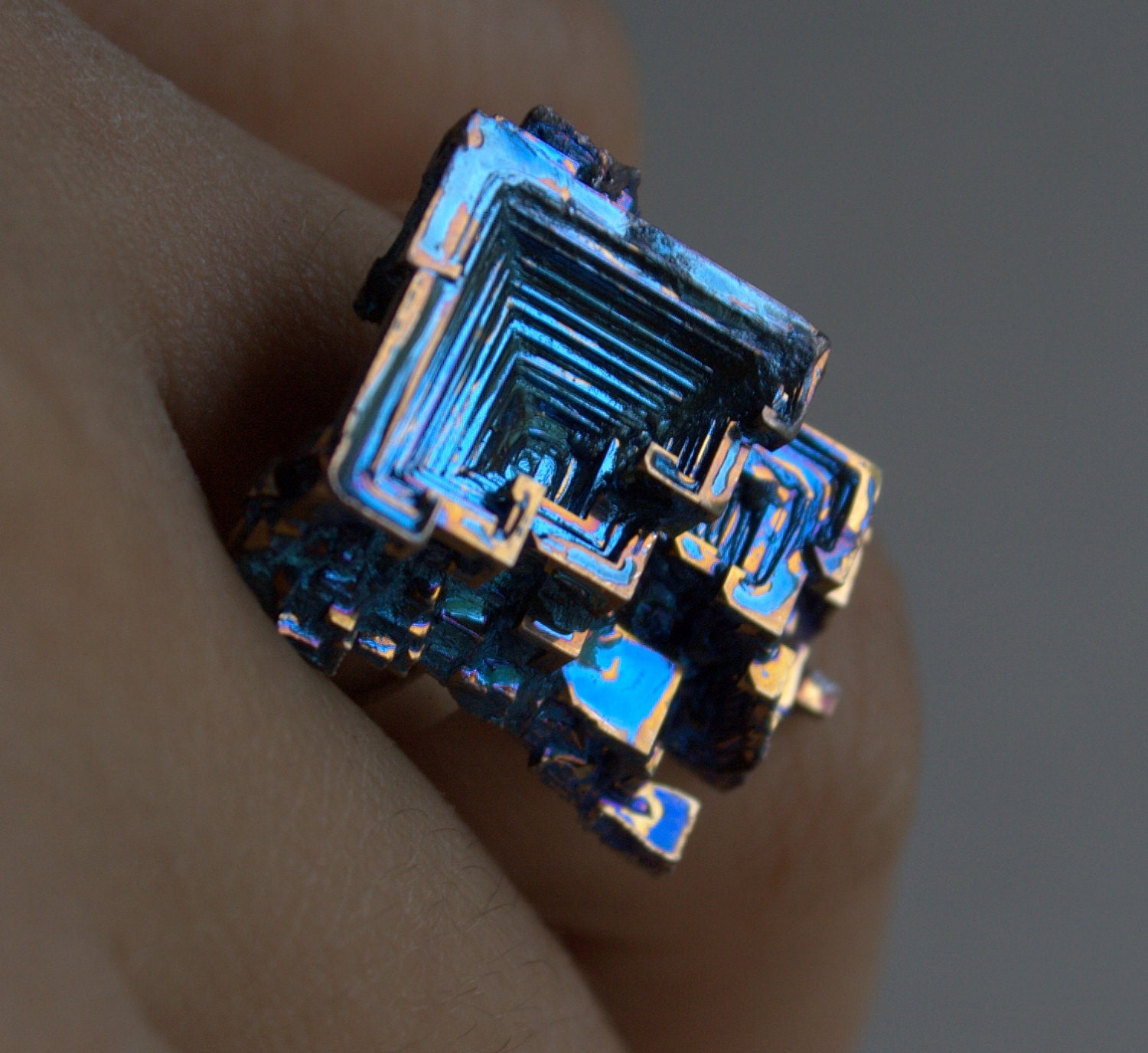 Bismuth Crystal Ring Beautiful Iridescent Colors