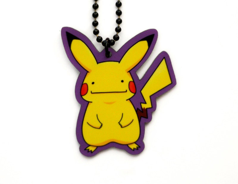 Derpachu Necklace - Ditto Pikachu - Pokemon Derp Meme