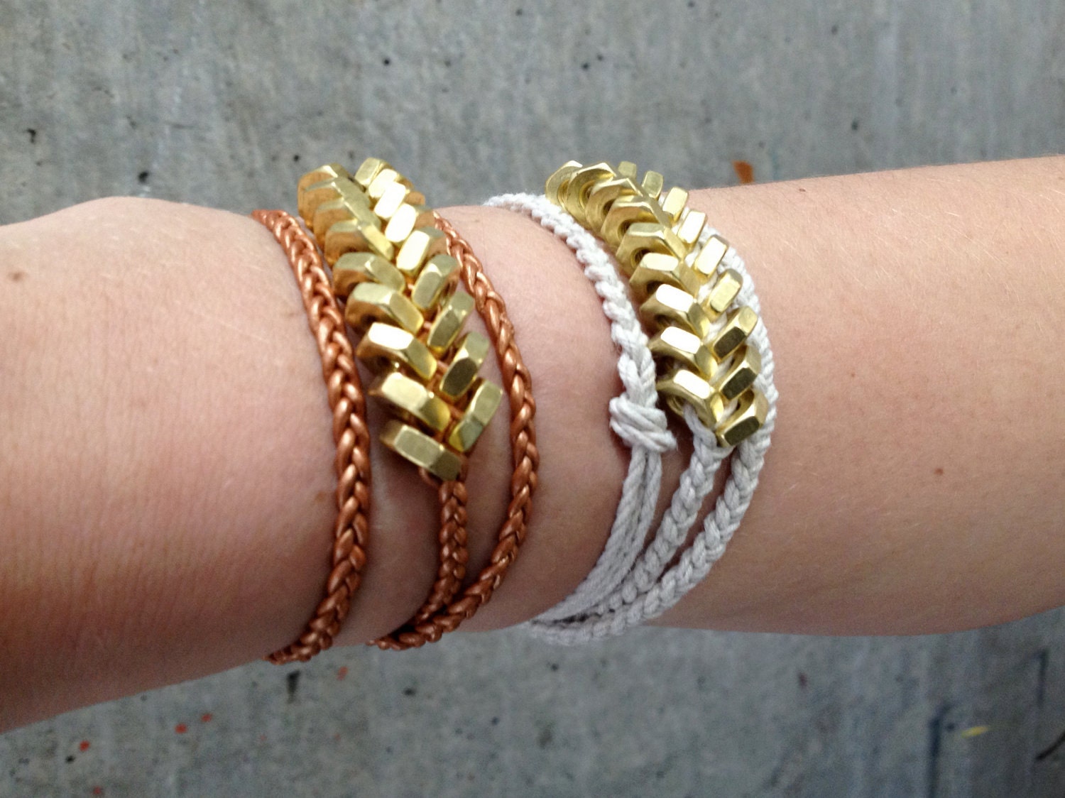 LUXLA Gold Hex Bracelet