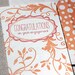 Letterpress Greeting Card - Flourish Engagement, Bamboo paper, patterned envelope, C4H6T