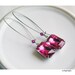 Rhinestone Earrings Vintage 50s Swarovski Rose Pink Antique Silver, Perfect for Bridesmaid