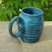 Large coffee mug tea cup with unusual knotted handle handthrown in stoneware