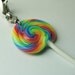 Rainbow Lollipop Charm, Miniature Food Jewelry