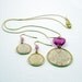 Love Themed Charm Necklace and Earring Set Ivory Pink - Whole Lotta Love