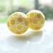 Bee Honeycomb earrings - sunny yellow bumbling bee hive button posts - textured dome